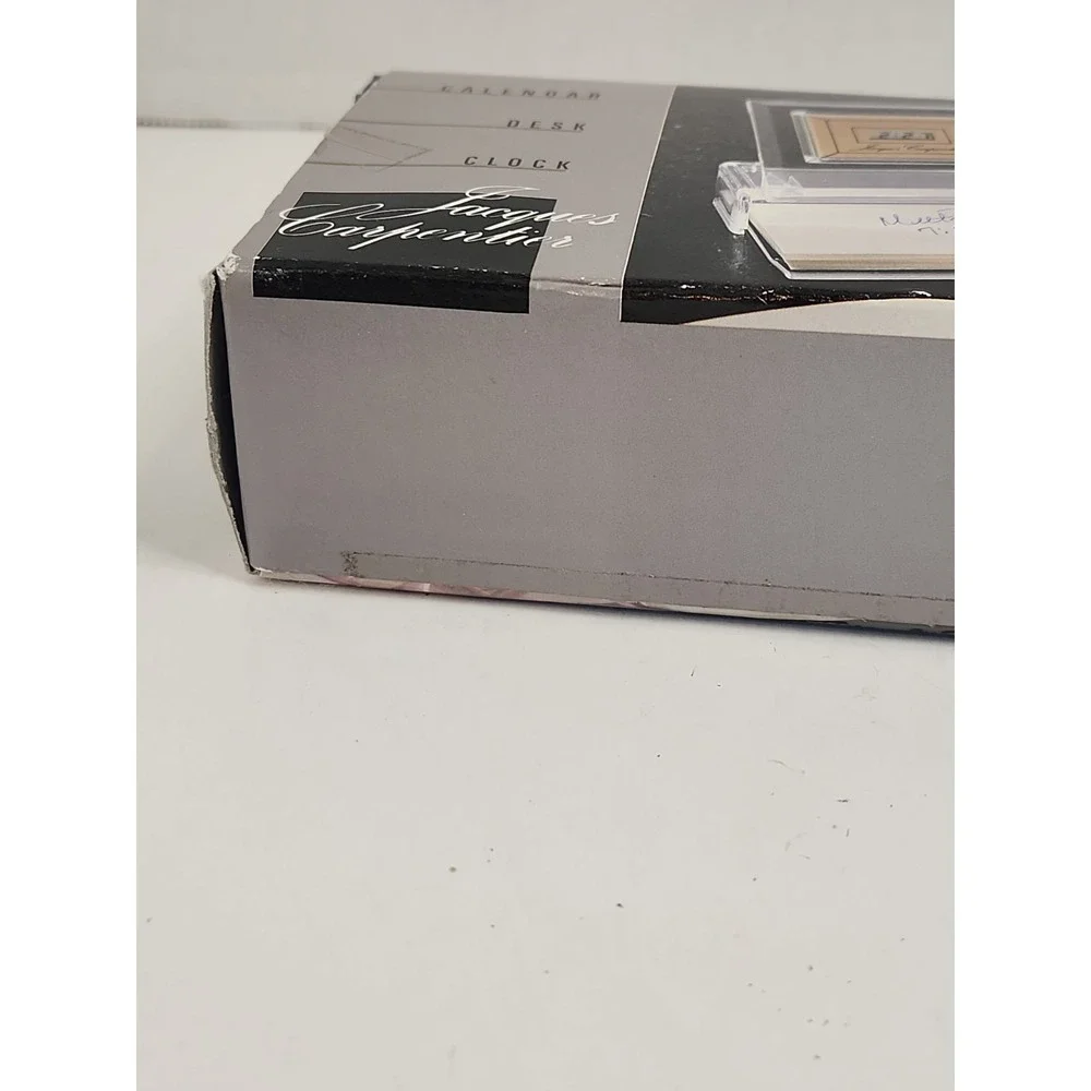 Vtg 1980s Jacques Carpentier Executive Desk Set Clock Calendar Open Box Sealed